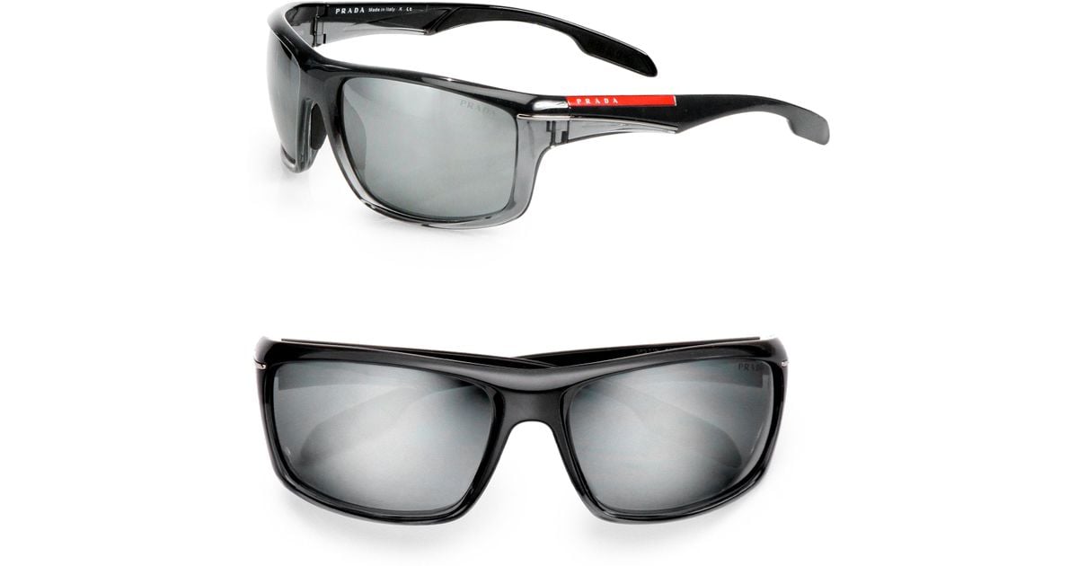 Prada Sport Wrap Sunglasses In Black For Men Lyst