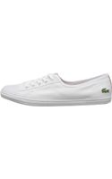 lacoste ziane canvas plimsoll trainers in white