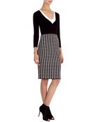 Karen Millen Chequerboard Knit Dress - Lyst