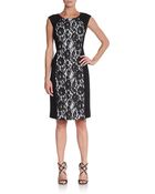 Lafayette 148 New York Lace Paneled Sheath Dress - Lyst