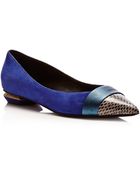 Nicholas Kirkwood Gray Elaphe Toe Skimmer - Lyst