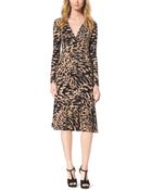 Michael Kors Ikat-Print Stretch-Jersey Wrap Dress - Lyst