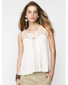 Denim & Supply Ralph Lauren Mesh-Yoke Tank - Lyst