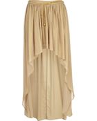 River Island Gold Dip Hem Maxi Skirt - Lyst