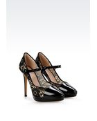 Emporio Armani Pump In Patent And Mesh With Embroidery - Lyst