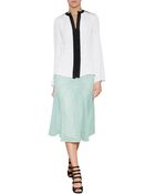 Derek Lam Mesh Flared Midi-Skirt - Lyst