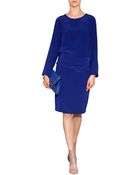Maison Margiela Silk Long Sleeve Dress With Satin Sash - Lyst