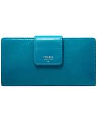 Fossil Sydney Leather Tab Clutch Wallet - Lyst