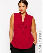 Asos Curve Blouse With Pussybow - Lyst