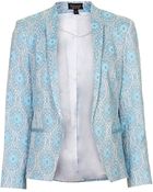 Topshop Lagoon Jacquard Blazer - Lyst
