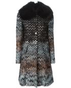Missoni Fox Fur Collar Coat - Lyst