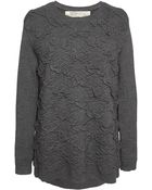 Lela Rose Embossed Textured Crewneck - Lyst