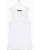 Mango Logo Cotton Top - Lyst