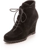 Steven By Steve Madden Wardin Suede Wedge Booties - Black - Lyst