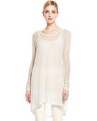 Donna Karan New York Mesh Cashmere Long Sleeve Tee - Lyst