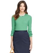 Brooks Brothers Cashmere Cable Knit Crewneck Sweater - Lyst