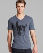 John Varvatos Usa Skull Graphic Vneck Tee - Lyst