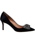 Badgley Mischka Lemonade Fabric Heels With Crystal Bow - Lyst