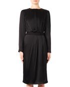 Freda Draped-Front Satin Dress - Lyst