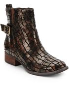 Donald J Pliner Plata Patent Croc-Print Leather Ankle Boots - Lyst