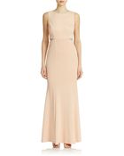 Xscape Beaded Mesh Cutout Dress - Lyst