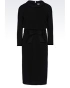 Armani Dress in Crêpe with Bow At The Waist - Lyst
