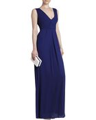 BCBGMAXAZRIA Norah V-Neck Tie-Waist Long Dress - Lyst