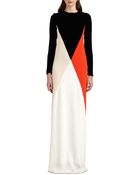 Stella McCartney Colorblock Velvet Gown - Lyst