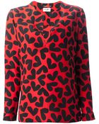Saint Laurent Heart Print Blouse - Lyst