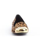 Saint Laurent Leopard Calf Hair Goldtone Tip Ballet Flats - Lyst