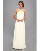 Laundry By Shelli Segal Gathered Bodice Shimmer Gown - Lyst