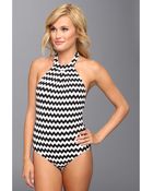 Seafolly Mod Club High Neck Maillot - Lyst