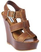 Steve Madden Wanting Leather Wedge Sandals - Lyst