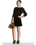 Milly Shimmer Pointelle Hole Sweater - Lyst