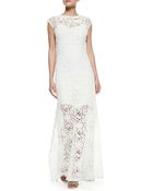 Miguelina Lilac Crochet Maxi Dress - Lyst