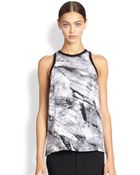 Helmut Lang Terrene-Print Silk Tank Top - Lyst
