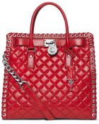Michael Kors Hamilton Large Grommet Quilted-Leather Tote - Lyst