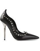 Versace Swarovski Crystal Embellished Pumps - Lyst