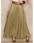 Ralph Lauren Blue Label Metallic Silk Georgette Skirt - Lyst