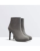 Zara Leather Platform Bootie - Lyst