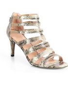 Stuart Weitzman Outbound Snakeskin Sandals - Lyst