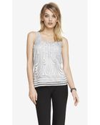 Express Two Tone Metallic Crochet Tank - Lyst