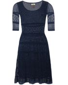 Issa Pointelle Stretch-Knit Dress - Lyst