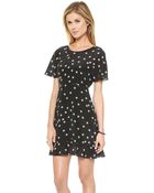 Pam & Gela Star Print Washed Silk Dress - Black/Cream - Lyst