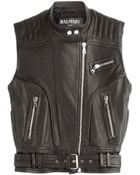 Balmain Leather Vest - Lyst