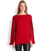 Ralph Lauren Black Label Noelle Silk Cape Blouse - Lyst