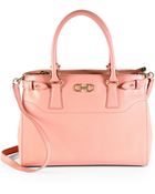 Ferragamo Saffiano Leather Satchel - Lyst