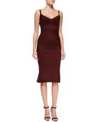 Zac Posen Sleeveless Seamed Satin Sheath Dress - Lyst