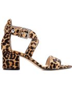Gianvito Rossi Leopard-Print Calf Hair Sandals - Lyst