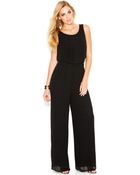 Jessica Simpson Wide-Leg Pleated Chiffon Jumpsuit - Lyst
